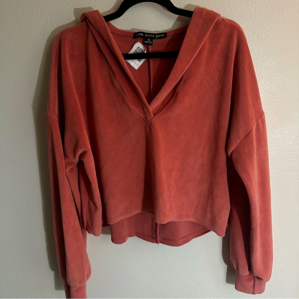 HYFVE Velvet Long Sleeve Top with Hood